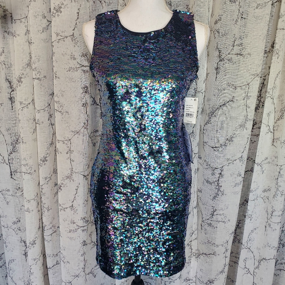 Crystal Doll Sleeveless Sequin Mini Dress